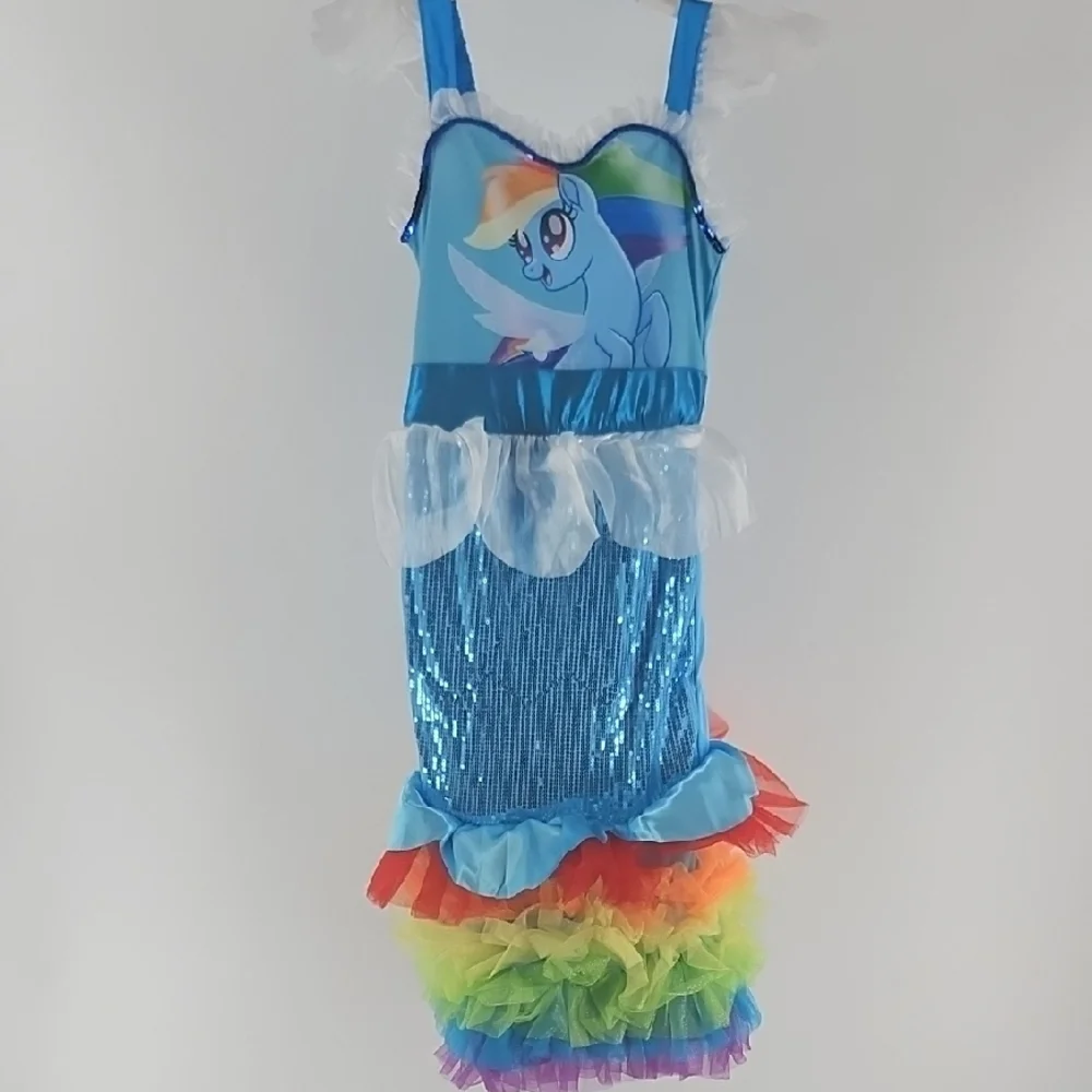 Rainbow Dash Kids Costume - Blue and Rainbow PONY MOVIE 3 Piece